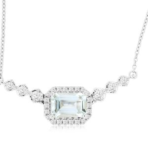 AQUAMARINE & DIAMOND NECKLACE