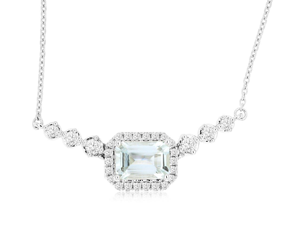 AQUAMARINE & DIAMOND NECKLACE