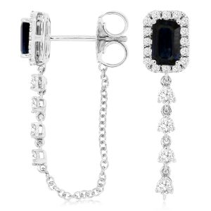 SAPPHIRE & DIAMOND EARRING
