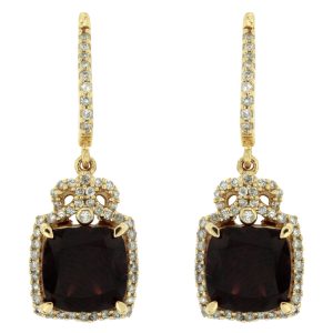 RHODOLITE & DIAMOND EARRING