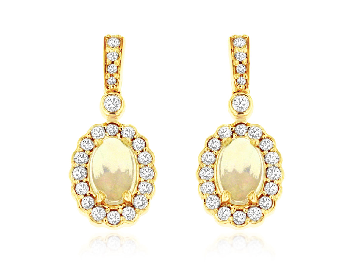 OPAL & DIAMOND EARRING