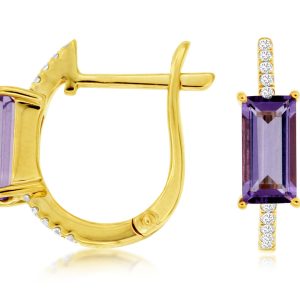 AMETHYST & DIAMOND EARRING