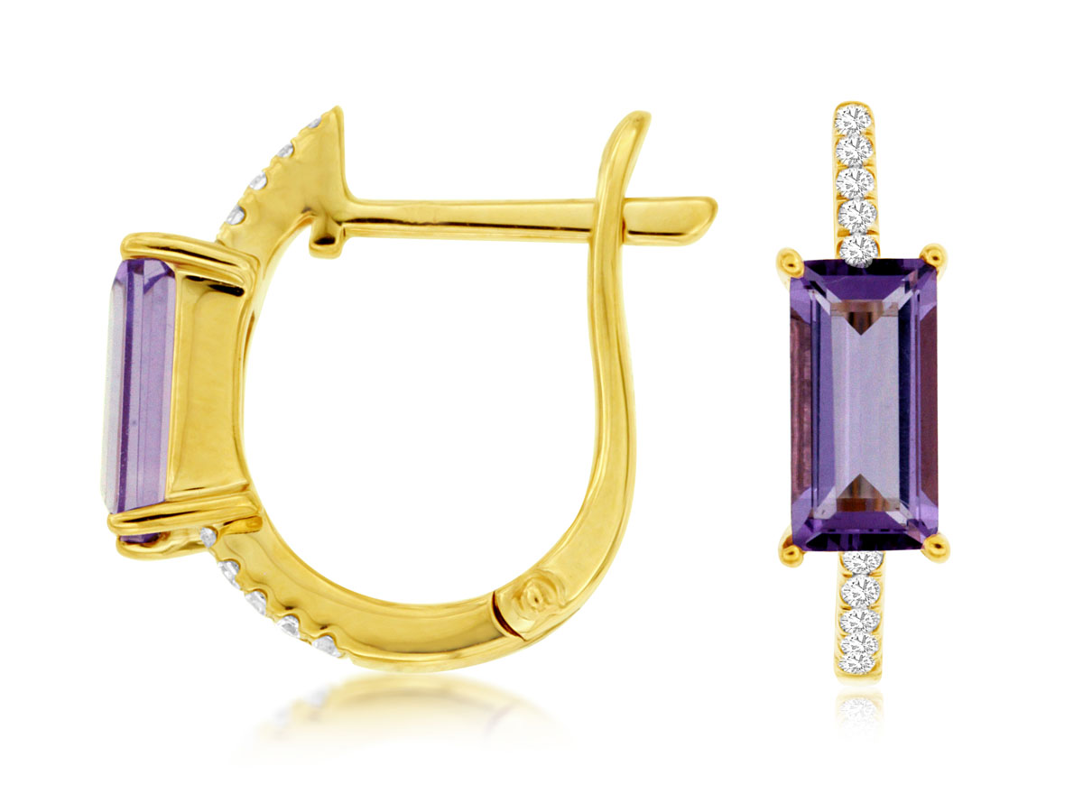AMETHYST & DIAMOND EARRING