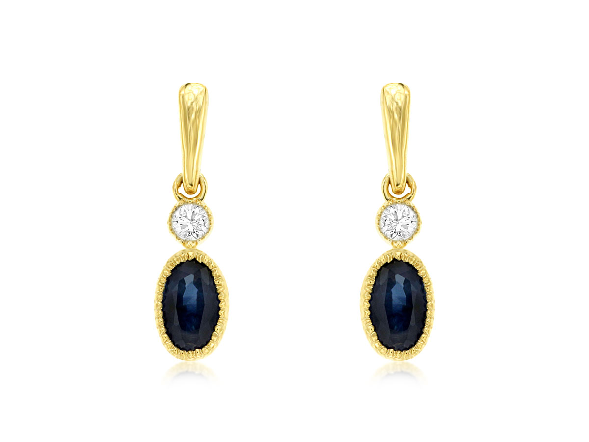 SAPPHIRE & DIAMOND EARRING