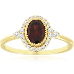 GARNET & DIAMOND RING