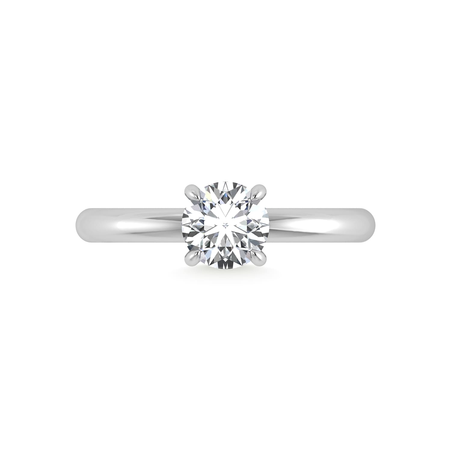 14K White Gold Lab Grown Diamond 1 1/20Ct.Tw. Round Shape Engagement Ring (IGI Certified Center 1ct)