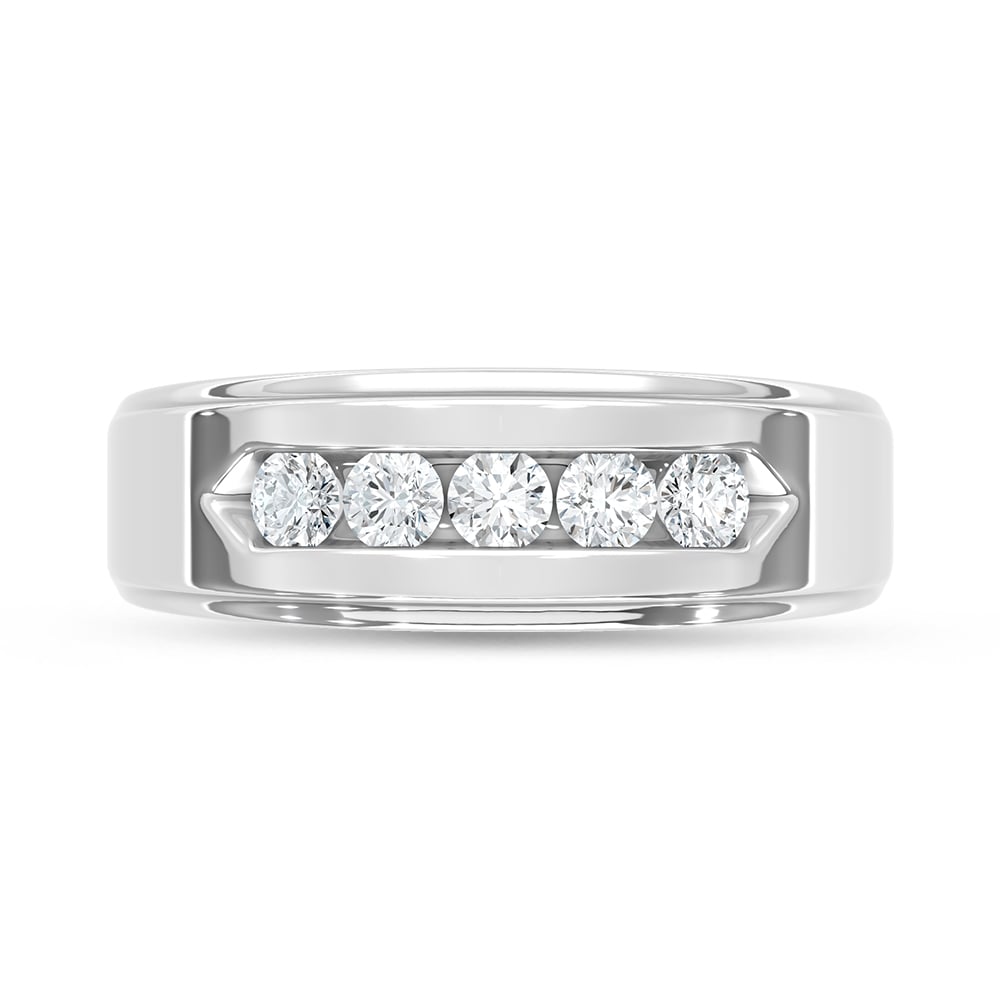 14K White Gold Lab Grown Diamond 1/2 Ct.Tw. Mens Band