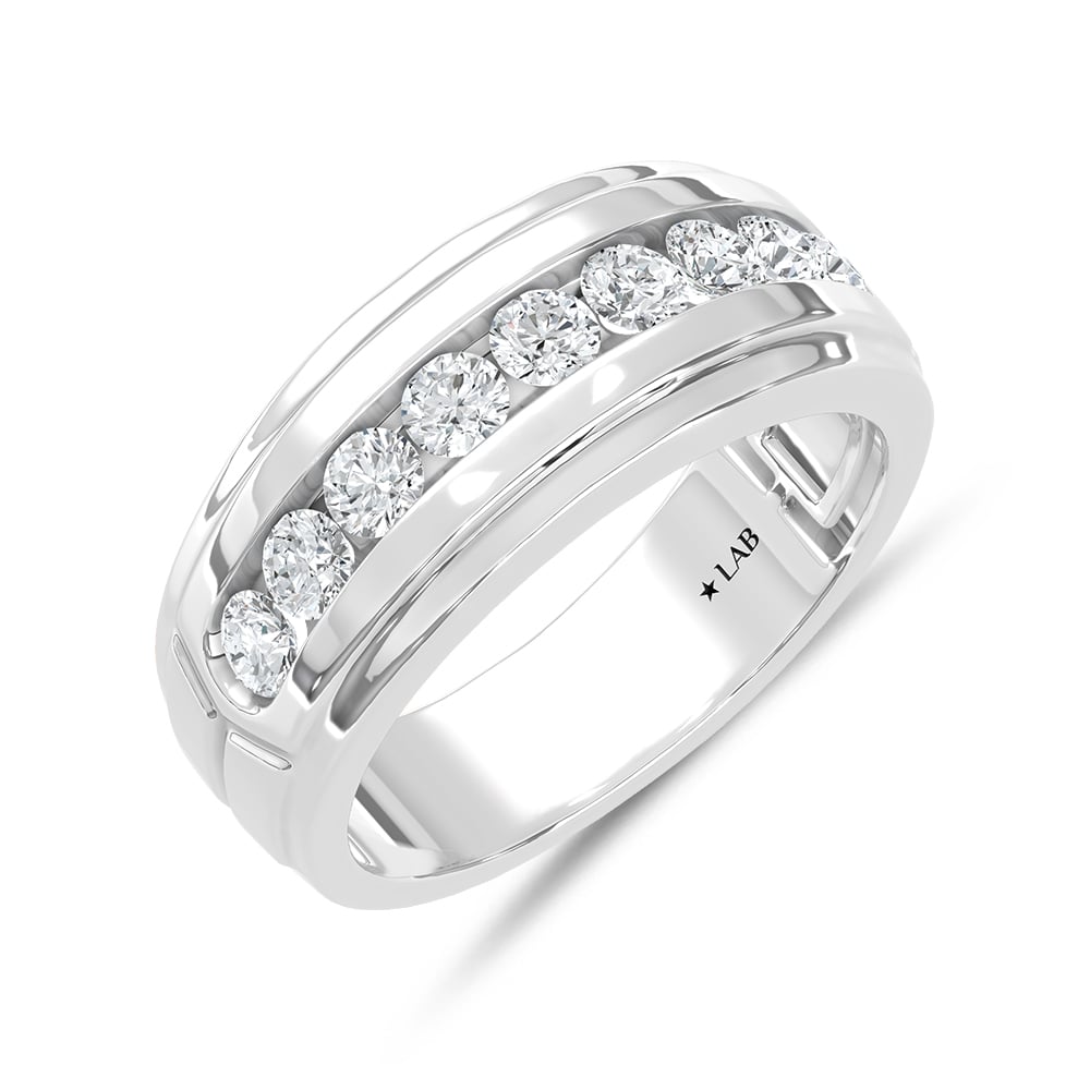 10K White Gold Diamond 1 Ct.Tw. Mens Band