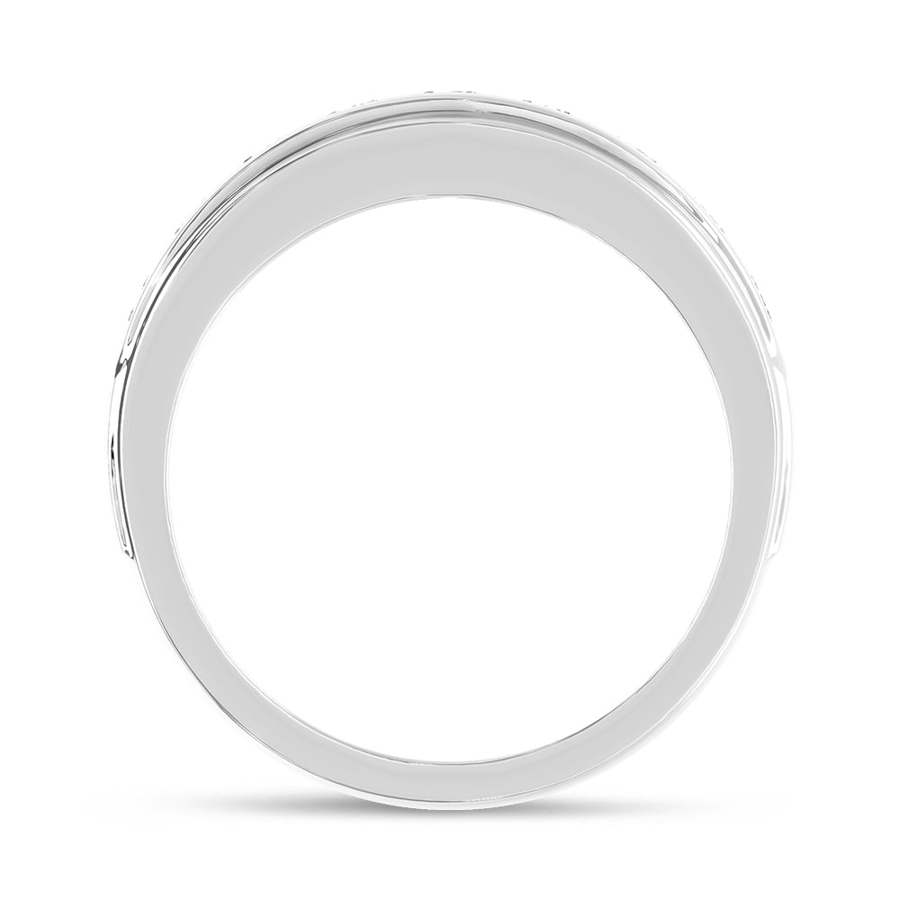 10K White Gold Diamond 1 Ct.Tw. Mens Band