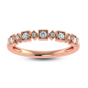 10K Rose Gold Lab Grown Diamond 1/8 Ct.Tw. Stackable Band