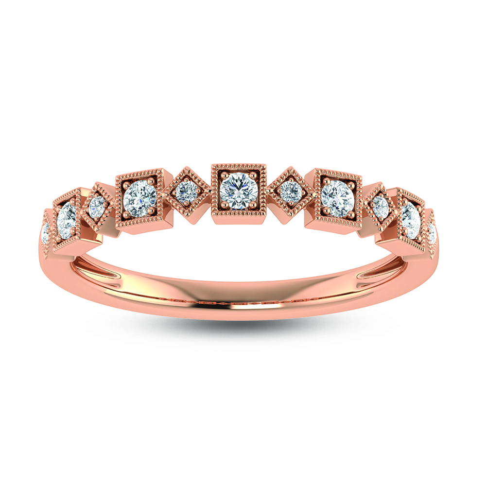 10K Rose Gold Lab Grown Diamond 1/8 Ct.Tw. Stackable Band