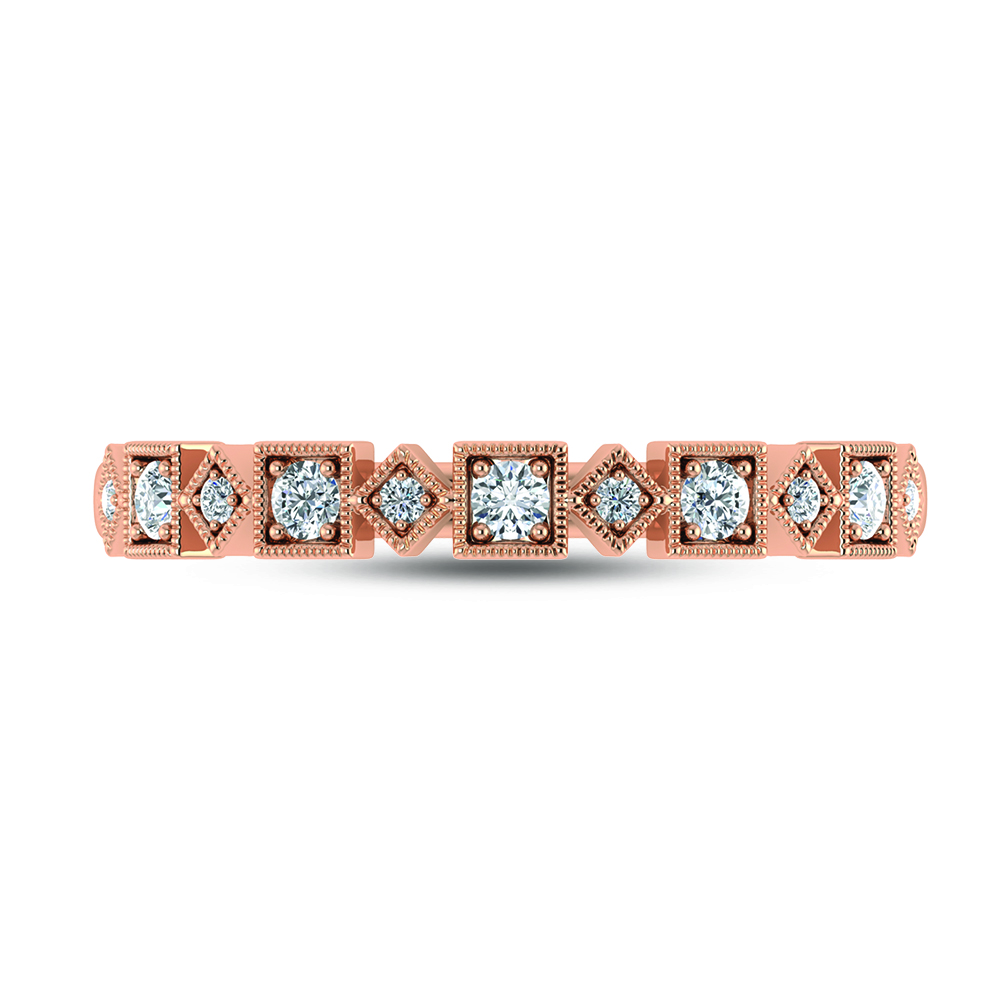 10K Rose Gold Lab Grown Diamond 1/8 Ct.Tw. Stackable Band