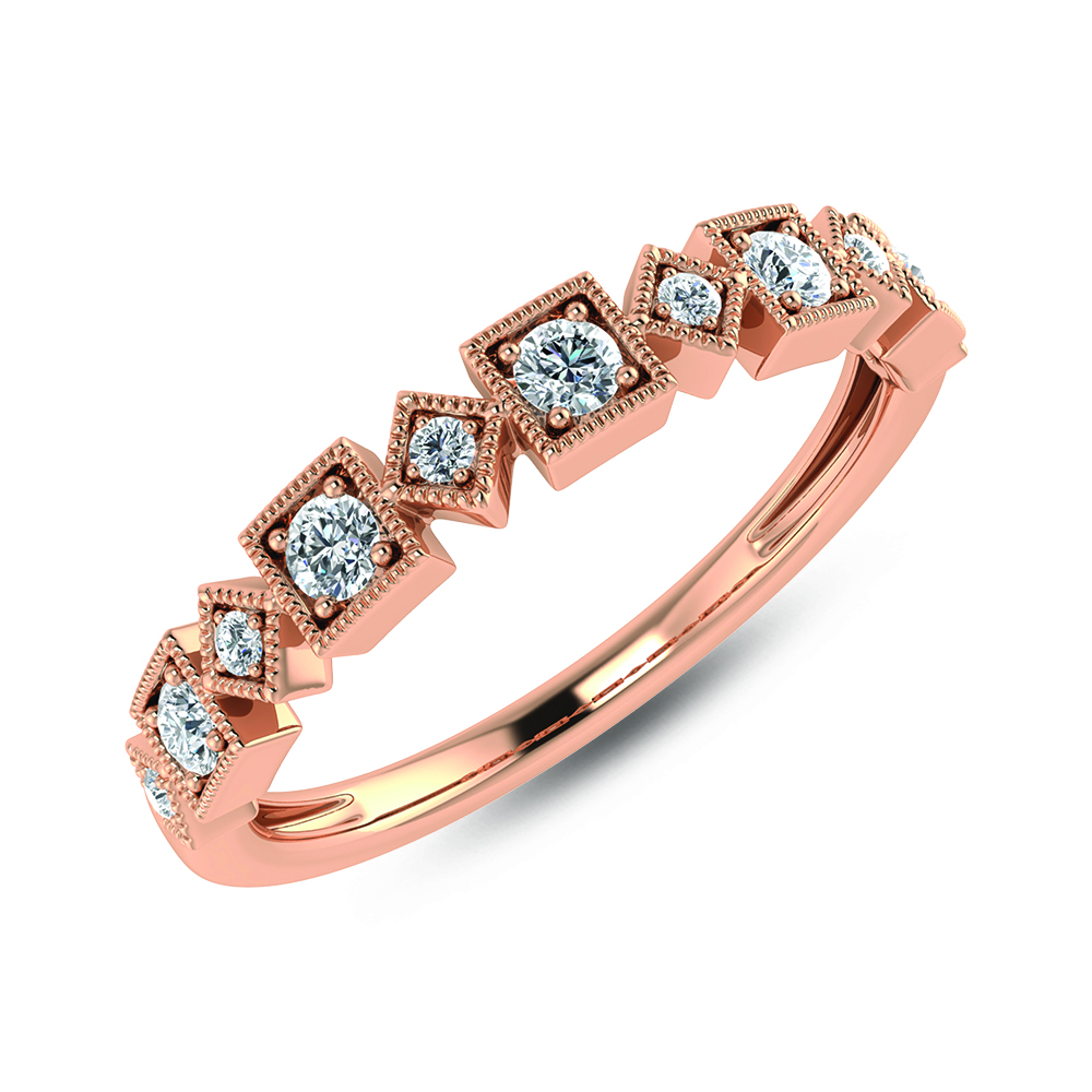 10K Rose Gold Lab Grown Diamond 1/8 Ct.Tw. Stackable Band