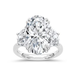 14K White Gold Lab Grown Diamond 11 1/2 Ct.Tw. IGI Certified Radiant Shape Engagement Ring ( Center 10 CTW Radiant)