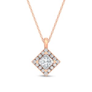 14K Rose Gold Lab Grown Diamond 3/8 Ct.Tw. Fashion Pendant