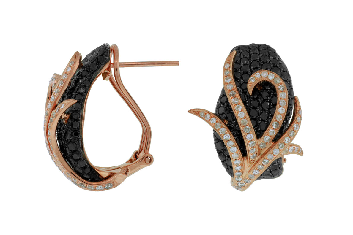 DIAMOND &BLACK DIAMOND EARRING