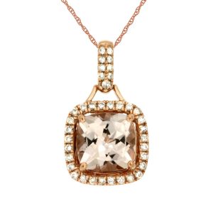 MORGANITE & DIAMOND PENDANT