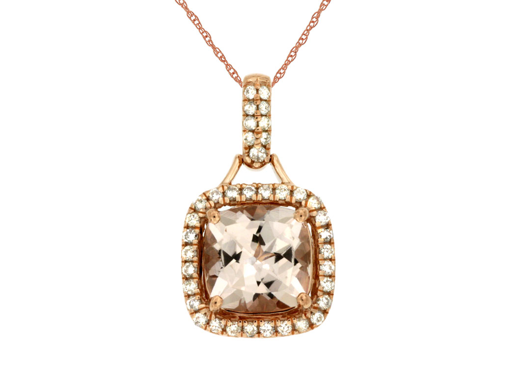 MORGANITE & DIAMOND PENDANT