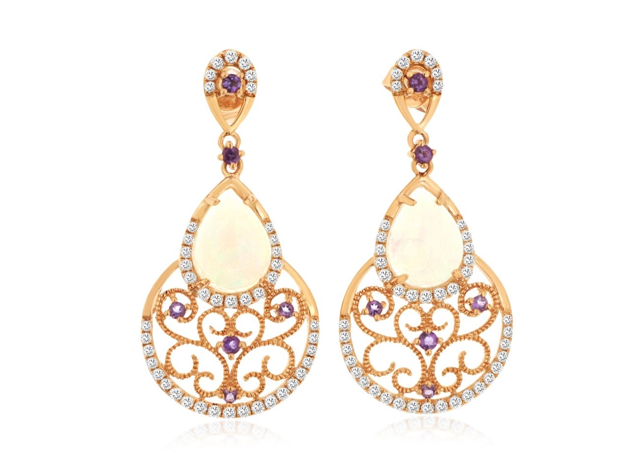 OPAL & DIAMOND EARRING