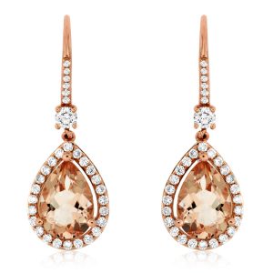 MORGANITE & DIAMOND EARRING