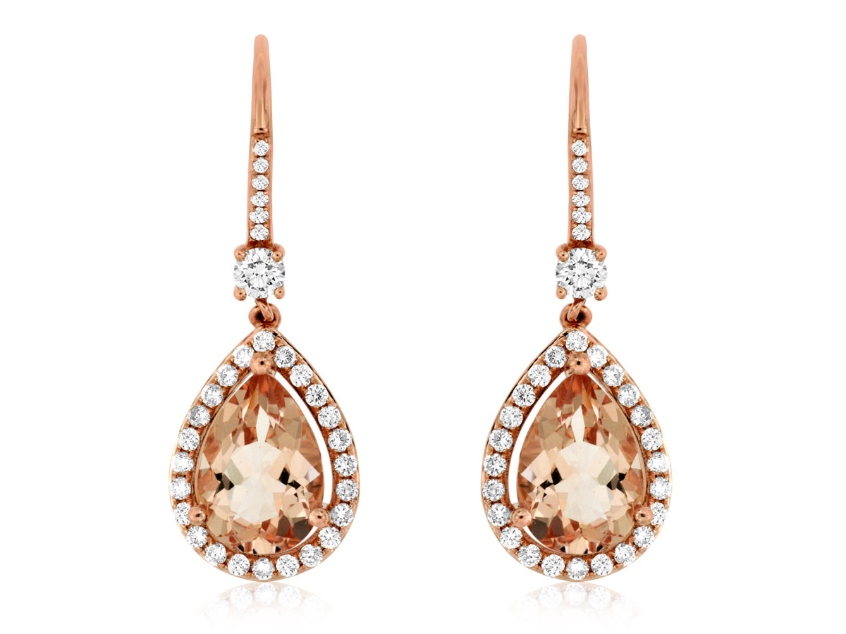 MORGANITE & DIAMOND EARRING