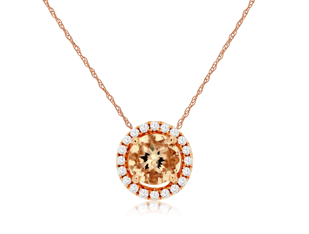 MORGANITE & DIAMOND PENDANT
