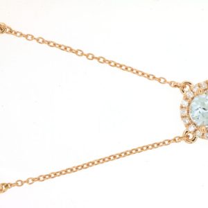 AQUAMARINE & DIAMOND PENDANT
