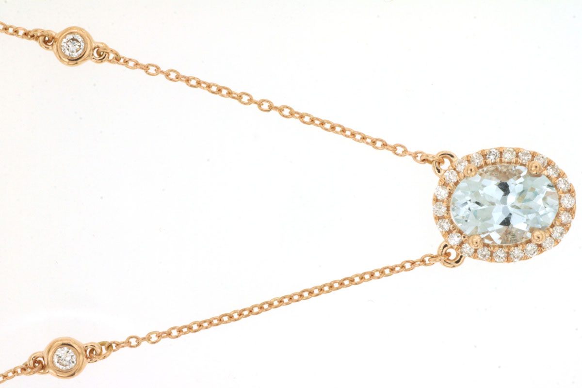 AQUAMARINE & DIAMOND PENDANT