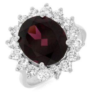 RHODOLITE & DIAMOND RING