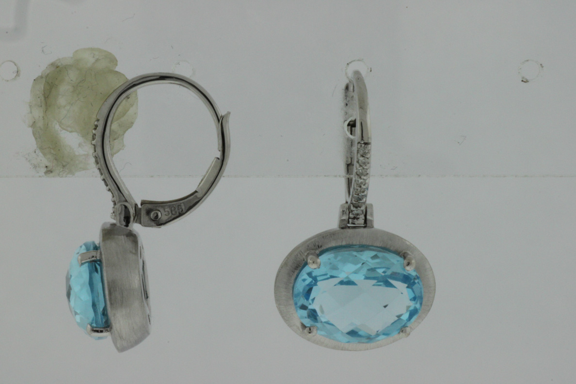 BLUE TOPAZ & DIAMOND EARRING