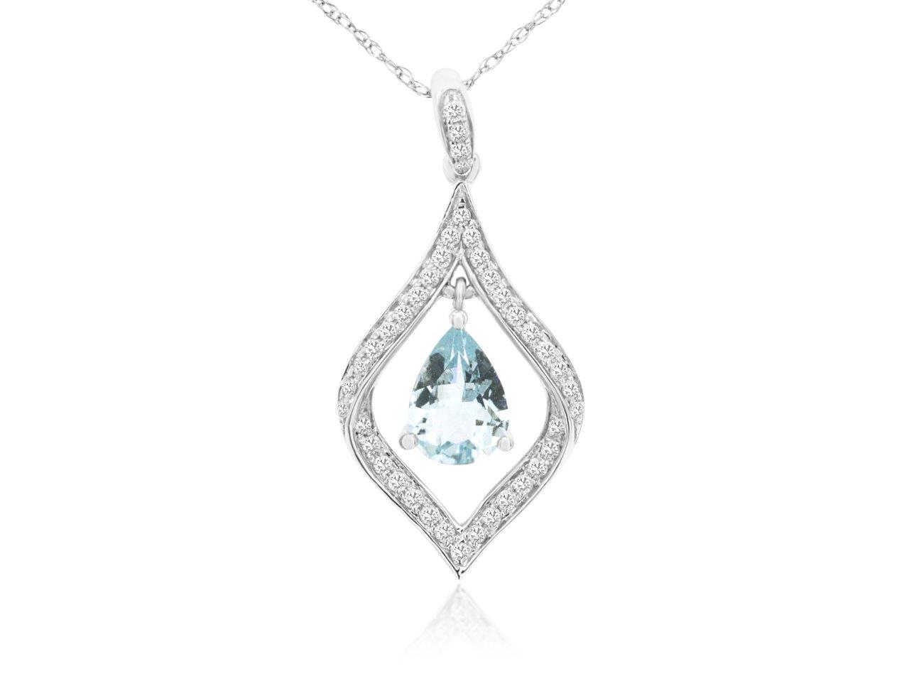 AQUAMARINE & DIAMOND PENDANT