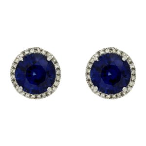 SAPPHIRE & DIAMOND EARRING