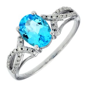 BLUE TOPAZ & DIAMOND RING