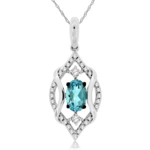 AQUAMARINE & DIAMOND PENDANT