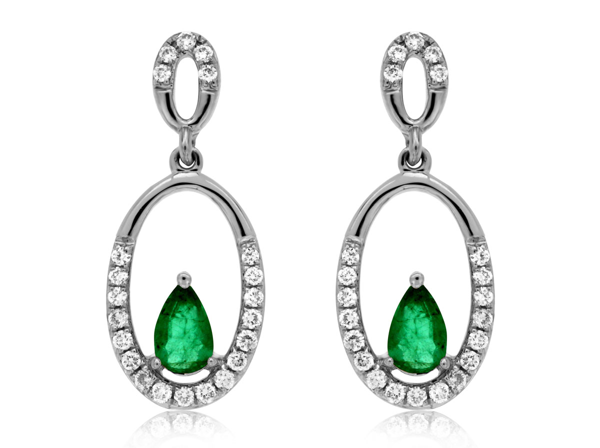 EMERALD & DIAMOND EARRING