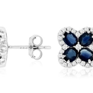 SAPPHIRE & DIAMOND EARRING