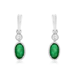 EMERALD & DIAMOND EARRING
