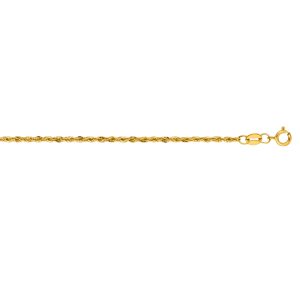 10K Gold 1.5mm Diamond Cut Lite Rope Chain