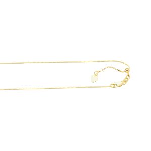 10K Gold 0.68mm Adjustable Box Chain