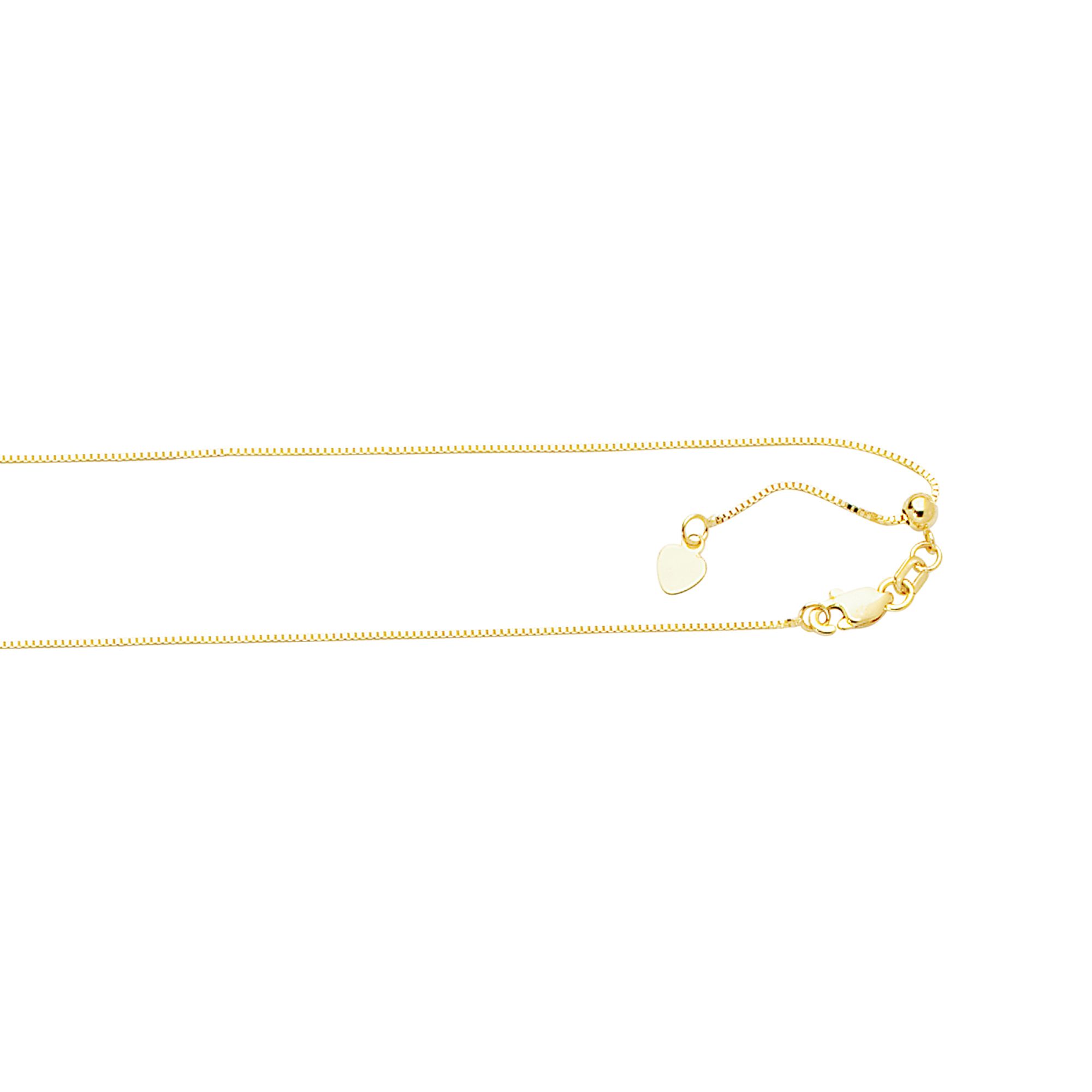 10K Gold 0.68mm Adjustable Box Chain