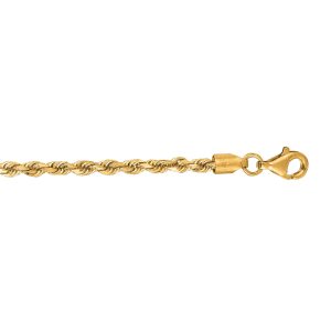 10K Gold 2.75mm Solid Diamond Cut Royal Rope Chain