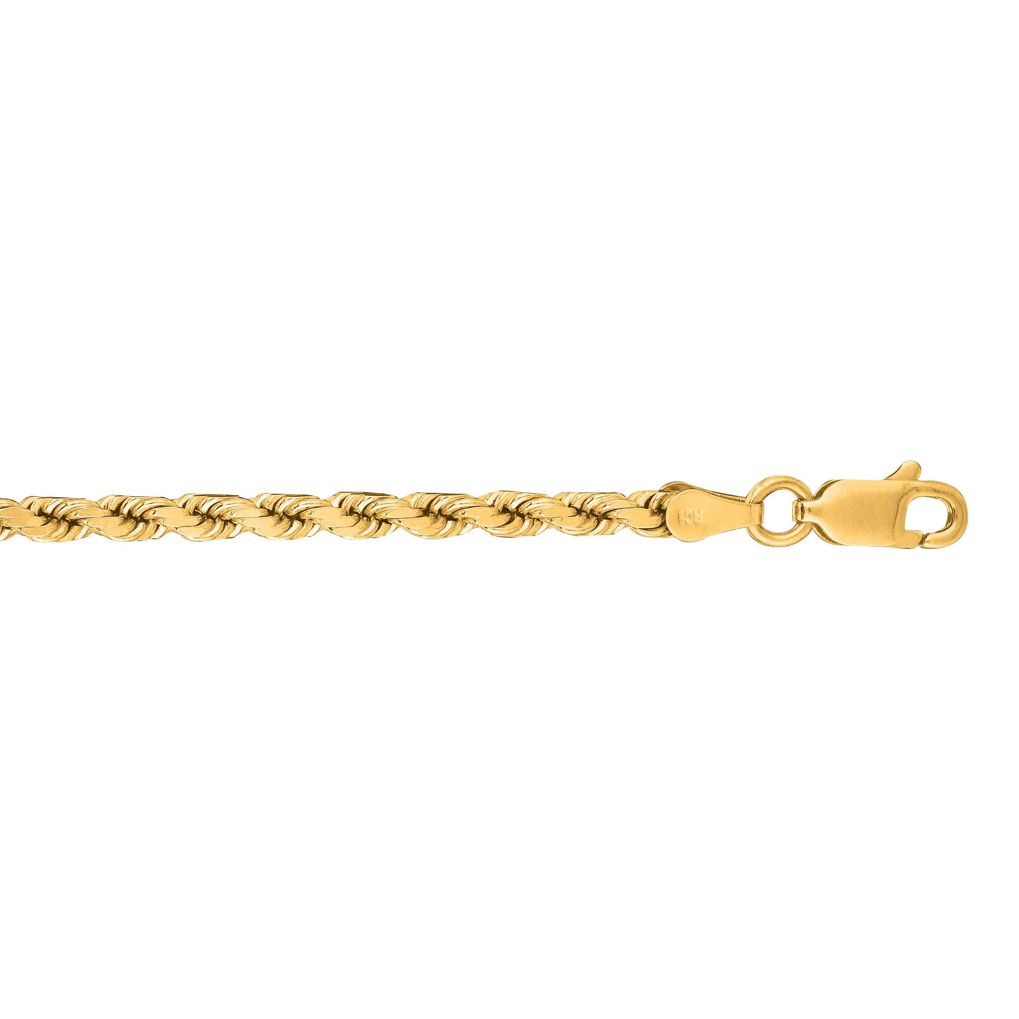 10K Gold 3.5mm Solid Diamond Cut Royal Rope Chain