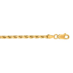 10K Gold 3.5mm Solid Diamond Cut Royal Rope Chain