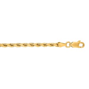 10K Gold 3.5mm Solid Diamond Cut Royal Rope Chain