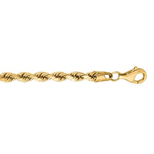 10K Gold 4.0mm Solid Diamond Cut Royal Rope Chain