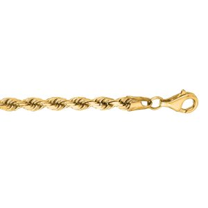 10K Gold 4.0mm Solid Diamond Cut Royal Rope Chain