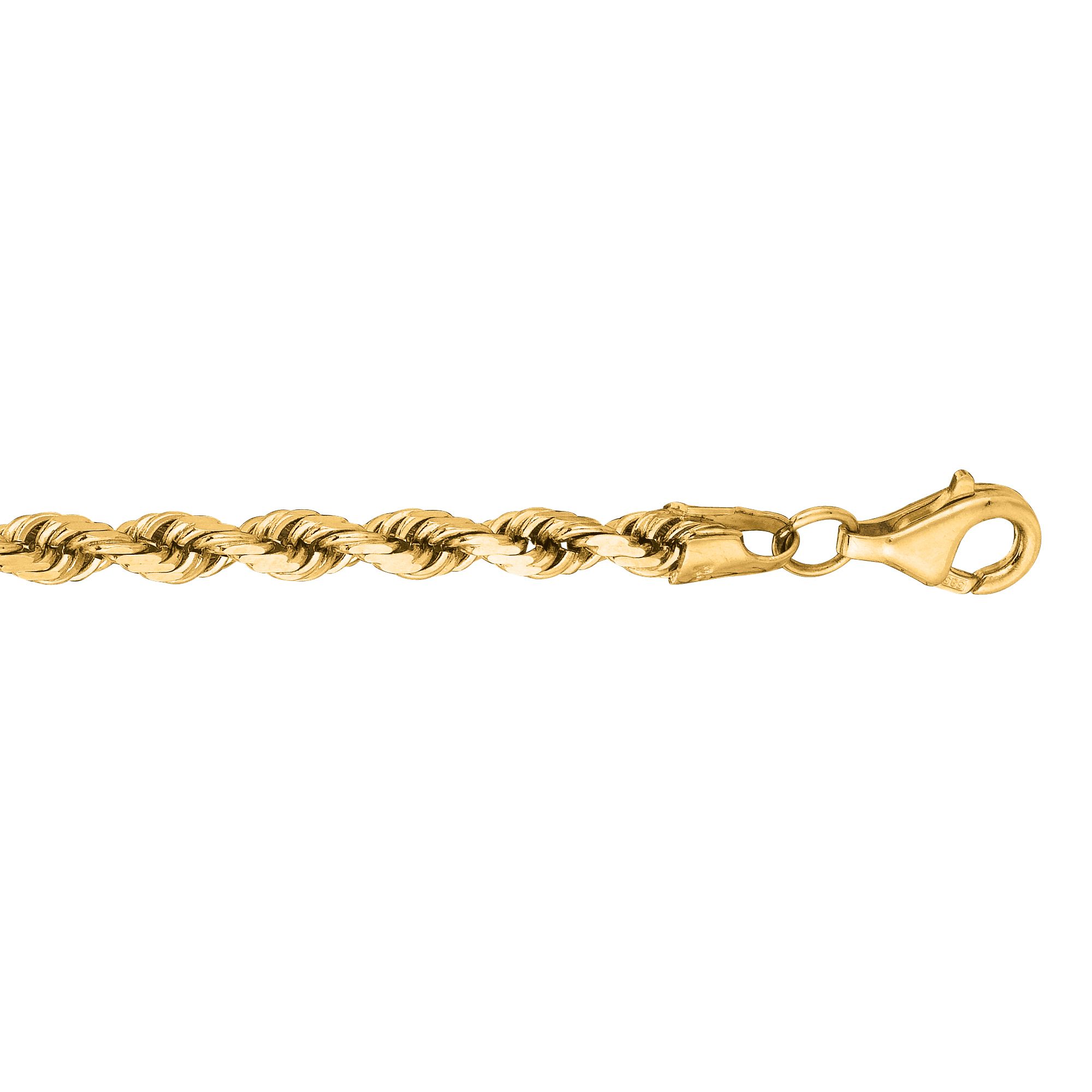 10K Gold 4.0mm Solid Diamond Cut Royal Rope Chain