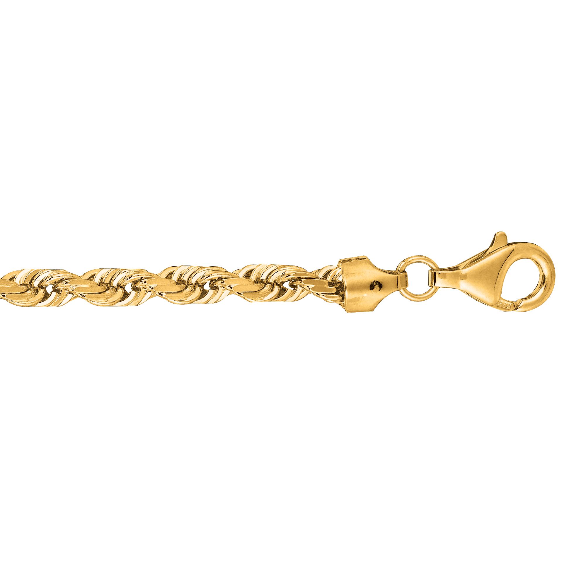 10K Gold 5.0mm Solid Diamond Cut Royal Rope Chain