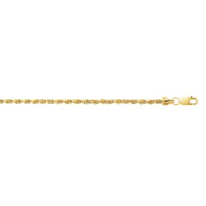 10K Gold 2.0mm Diamond Cut Lite Rope Chain