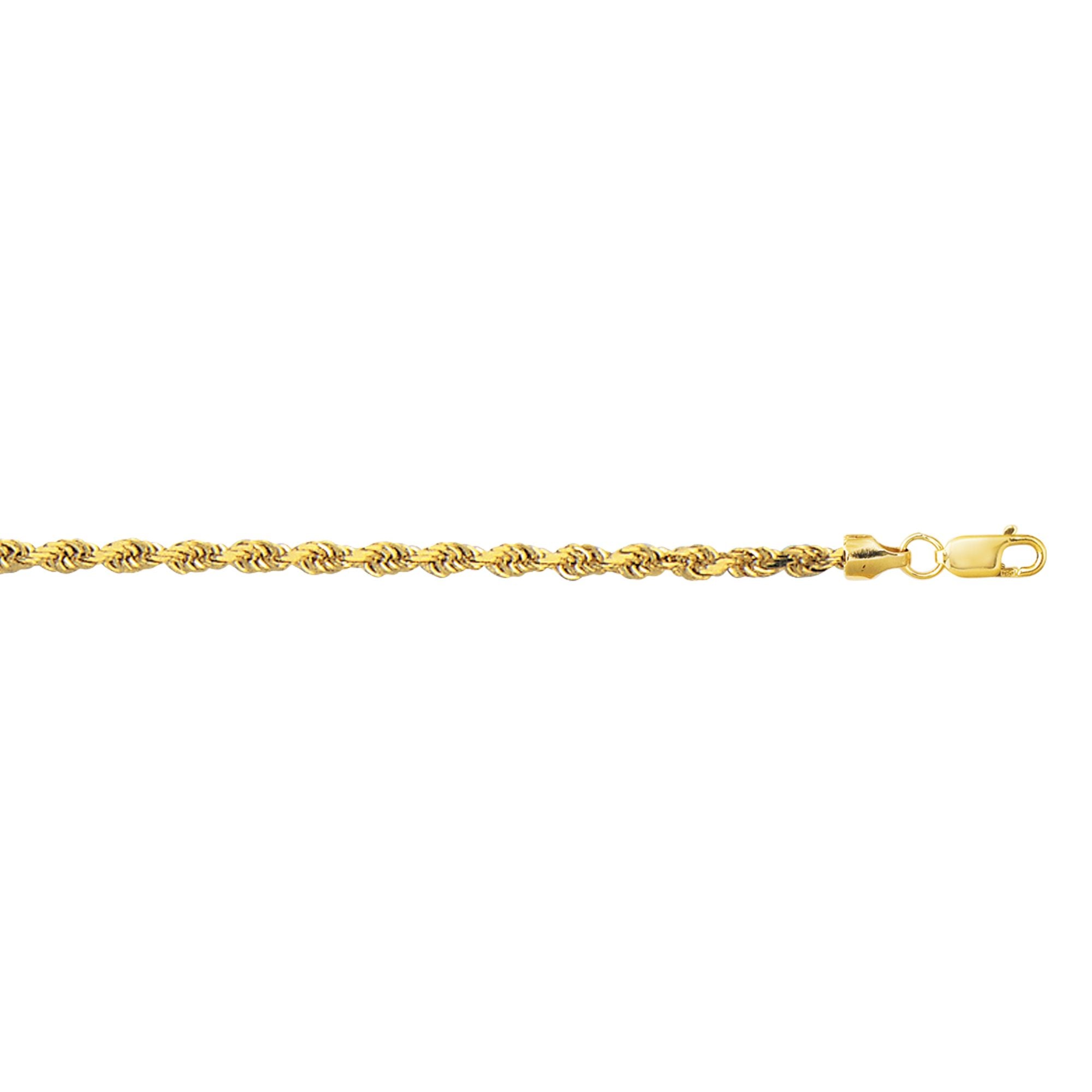 10K Gold 3.2mm Diamond Cut Lite Rope Chain